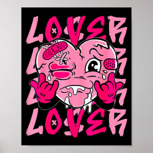 Nk Loser Lover Nk Drip Heart Matching Tee For Men  Poster