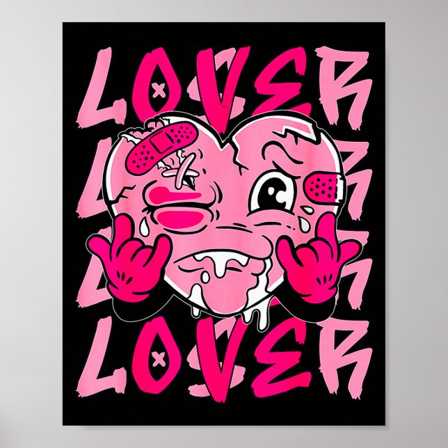 Nk Loser Lover Nk Drip Heart Matching Tee For Men  Poster (Front)