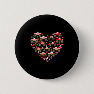 Nk Monster Truck Heart Xoxo Boys Girls Kids Valent 2 Inch Round Button