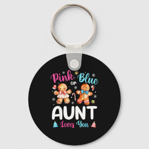Nk Or Blue Aunt Loves You Gender Reveal Christmas Keychain