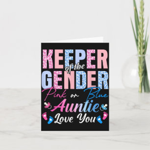 nk Or Blue Auntie Loves Baby Gender Reveal Party Card