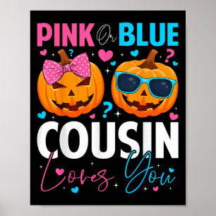 Nk Or Blue Cousin Loves You Pumpkin Halloween Gend Poster