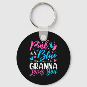 Nk Or Blue Gr Loves You Gender Reveal Baby  Keychain
