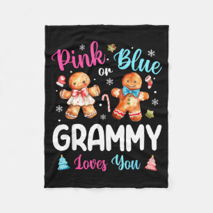 Nk Or Blue Grammy Loves You Gender Reveal Christma Fleece Blanket