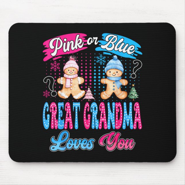 Nk Or Blue Great Grandma Loves You Gingerbread Chr Mouse Pad (Front)