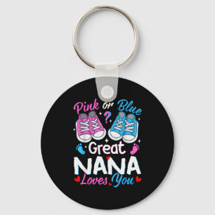 Nk Or Blue Great Nana Loves You Gender Reveal  Keychain