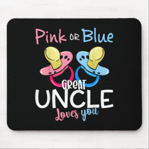 Nk Or Blue Great Uncle Loves You Gender Reveal Chr Mouse Pad