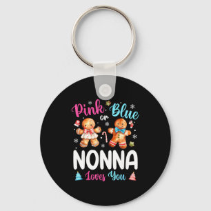 Nk Or Blue Nonna Loves You Gender Reveal Christmas Keychain