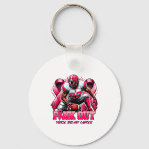 Nk Out Tackle Breast Cancer Awareness Football Men Keychain