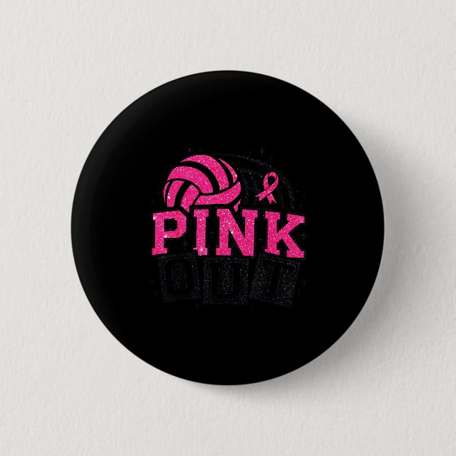 Nk Out Volleyball Breast Cancer Awareness Suprt Ri 2 Inch Round Button (Front)