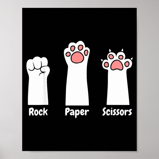 Nk Paw Prints Pet Lover Rock Paper Scissors Hand G (Front)