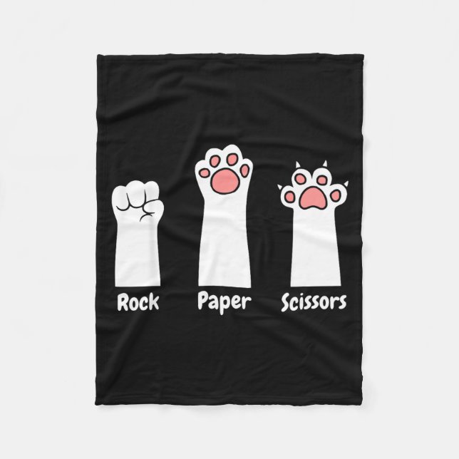 Nk Paw Prints Pet Lover Rock Paper Scissors Hand G Fleece Blanket (Front)