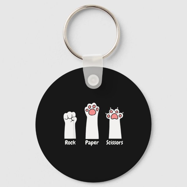 Nk Paw Prints Pet Lover Rock Paper Scissors Hand G Keychain (Front)