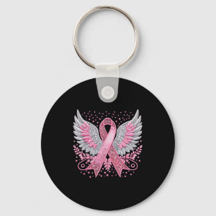 Nk Ribbon Angel Wings Breast Cancer Awareness Wome Keychain