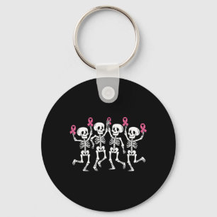 nk Ribbon Breast Cancer Awareness Skeleton Women Keychain
