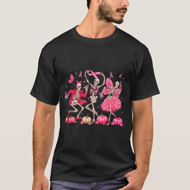 Nk Ribbon Breast Cancer Awareness Skeleton Women M T-Shirt (Front)