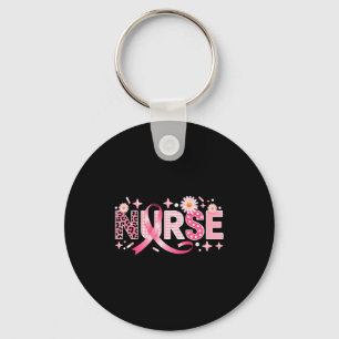 Nk Ribbon Stethoscope Nurse Life Breast Cancer Awa Keychain