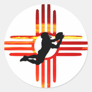 NM Football Classic Round Sticker