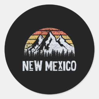 Nm New Mexico Mountain State Classic Round Sticker