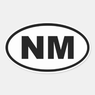 NM New Mexico Oval Sticker