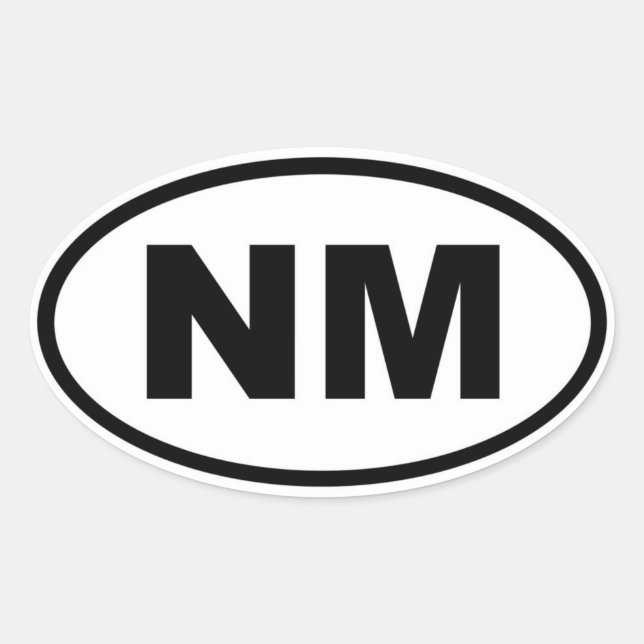 NM New Mexico Oval Sticker (Front)