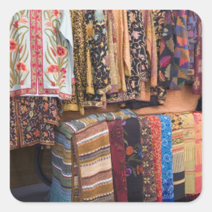 NM, New Mexico, Santa Fe, Navajo clothing, Square Sticker