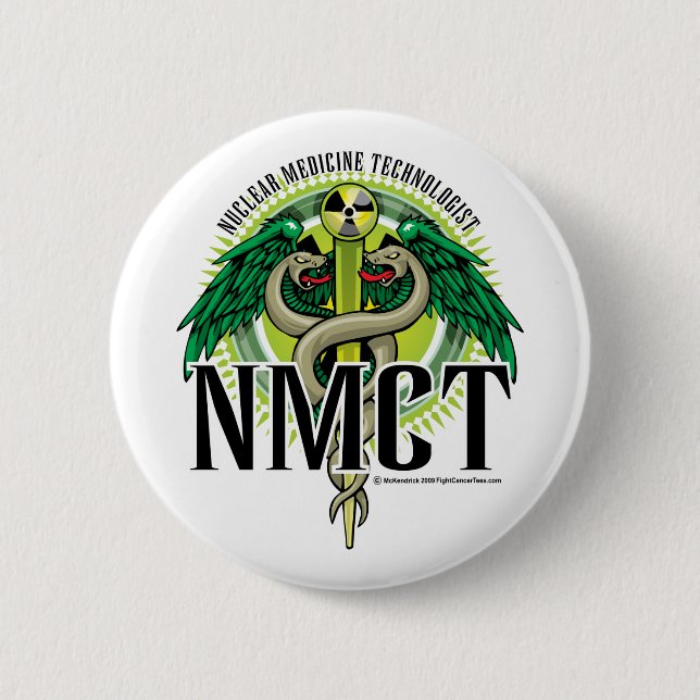 NMCT Caduceus 2 Inch Round Button (Front)