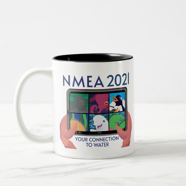 NMEA 2021 Logo - Transparent Fixed Two-Tone Coffee Mug (Left)