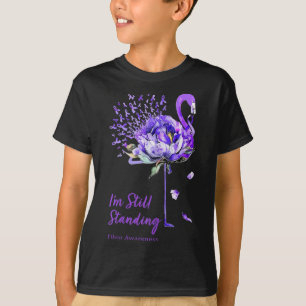 Nn Flamingo Purple Ribbon Fibro Fibromyalgia T-Shirt