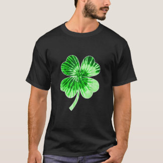 Nn Green-Tie-Dye Shamrock Four Leaf Clover For Iri T-Shirt