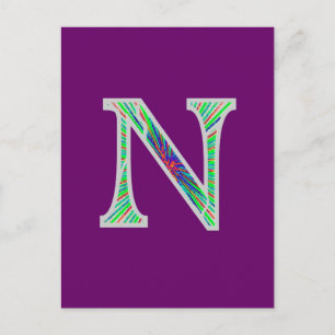 Nn Illuminated Monogram Postcard