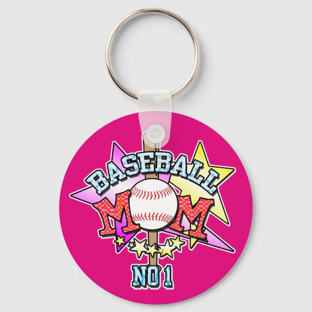 No1 Baseball Mom Key Ring (Front)
