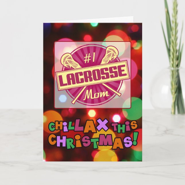 No1 Lacrosse Mom Christmas Card, Customizable Holiday Card (Front)