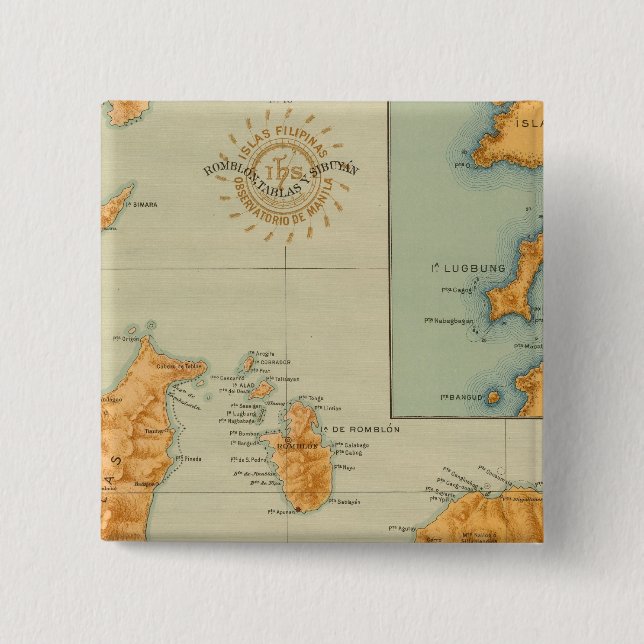 No 16 Romblon, Tablas and Sibuyan 2 Inch Square Button (Front)