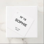 No 18 French Chic 18th Birthday Party Favour Tags<br><div class="desc">Celebrate her milestone in timeless Parisian style with our No. 18 French Chic 18th Birthday Party Favor Tags, the perfect elegant accent for a sophisticated birthday celebration. Featuring classic typography inspired by chic French glamour, these beautifully designed tags add a luxe finishing touch to favor bags, gift boxes, champagne minis,...</div>