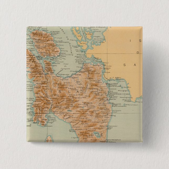 No 19 Leyte 2 Inch Square Button (Front)