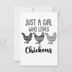No 1/2, Just A Girl Who Loves Chickens, Funny Thank You Card