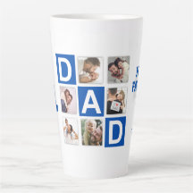 No. 1 Dad 6 Photo Collage Happy Father's Day Blue