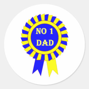 No 1 dad classic round sticker