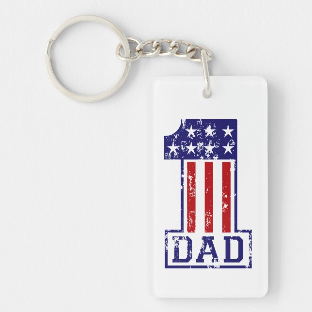 No. 1 Dad USA Keychain (Front)