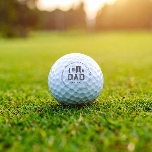 No. 1 Dad Vintage Circle Personalized  Custom Name Golf Balls