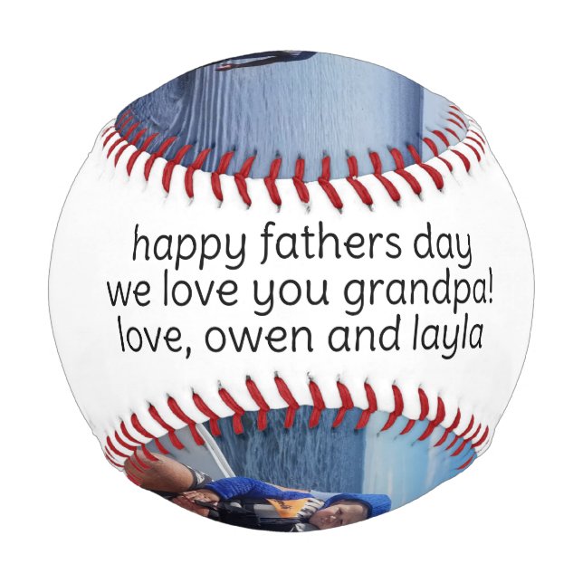 No 1 Grandpa Personalized Photo Baseball (Back)