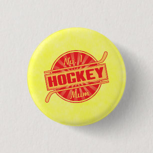 No. 1 Hockey Mum Badge, Ice Hockey Badge Inch Round Button