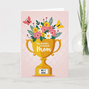 No 1 Mama Trophy Bouquet Card