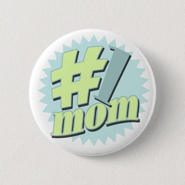 No. 1 Mom Mother's Day 2 Inch Round Button (Front)