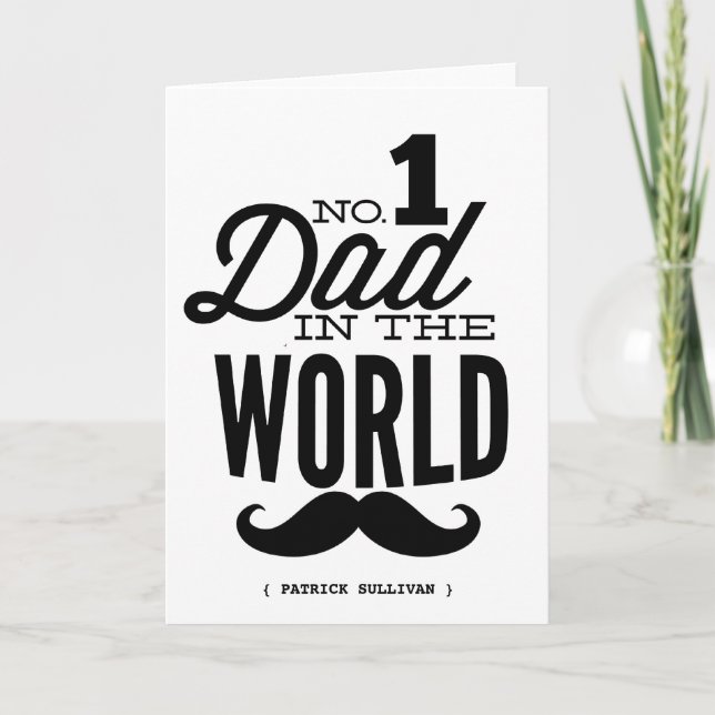 No.1 Papa dans le monde | carte Fête des pères (Devant)