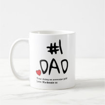 No.1 Papa Fête des pères Mug With Heart Ajouter un