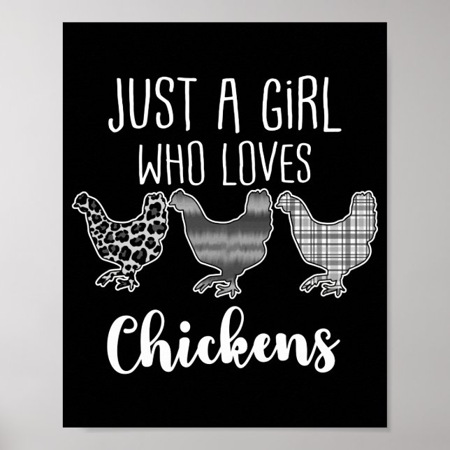 No 2/2, Just A Girl Who Loves Chickens, Funny Poster (Front)
