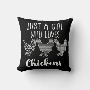 No 2/2, Just A Girl Who Loves Chickens, Funny Throw Pillow