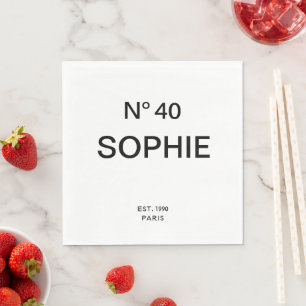 No 40 French Chic 40th Birthday Party Napkin